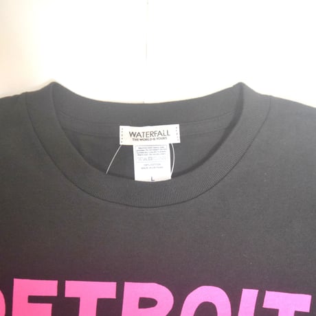 「デトロイトテクノ長袖Tシャツ（DETROIT TECHNO）」スモークBLACK  S/M/L/XL  WATERFALL