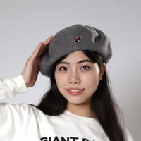 「レコードワッペンベレー帽」　グレー　F　秋冬　定番　WATERFALL　ユニセックス