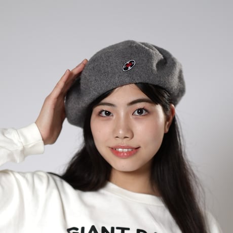 「レコードワッペンベレー帽」　グレー　F　秋冬　定番　WATERFALL　ユニセックス