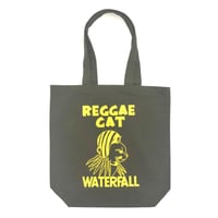 「猫レゲエ」猫ツアートートバック レコードバッグ  モスグリーン　F　 WATERFALLオリジナル商品