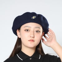 「レコードワッペンベレー帽」　ネイビー　F　秋冬　定番　WATERFALL　ユニセックス