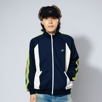 「レコードワッペンアシッドテープメンズジャージトップス」ネイビー　L / LL　WATERFALL
