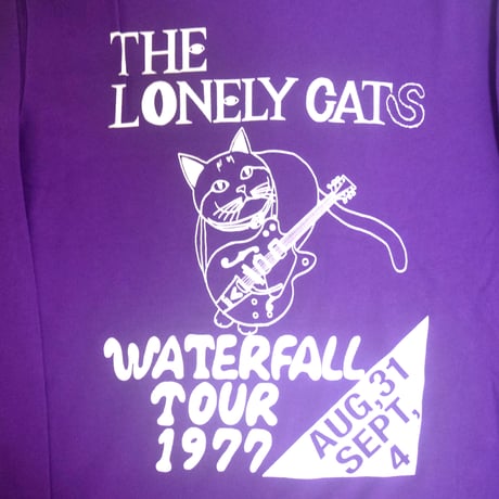 「猫バンド」レコードワッペン猫ツアースウェット  パープル M/L/XL WATERFALLオリジナル商品