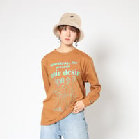 架空の フランス映画『Noir Desir ノワール・デジール』長袖Tシャツ  キャメル S/M/L WATERFALL