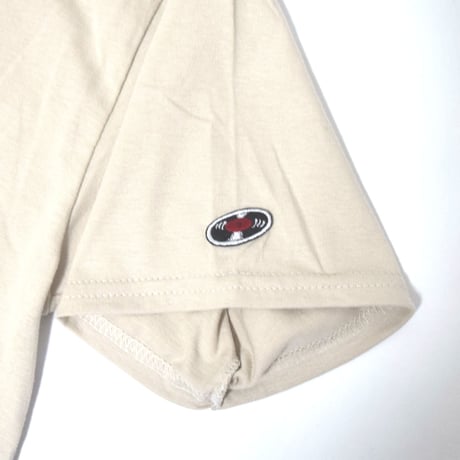 「猫ベース」レコードワッペン猫ツアーTシャツ 2021SS新色 サンド S/M/L WATERFALL限定商品