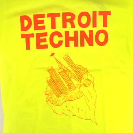 「デトロイトテクノTシャツ（DETROIT TECHNO）」蛍光イエローS/M/L 2022SS新色WATERFALL