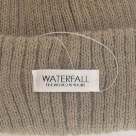「レコードワッペン2wayニット帽」グレージュ　F　2023AW新作　WATERFALL　ユニセックス