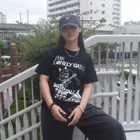 「猫バンド」レコードワッペン猫ツアーTシャツ 　ブラック S/M/L WATERFALLオリジナル限定商品