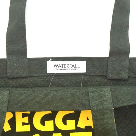 「猫レゲエ」猫ツアートートバック レコードバッグ  モスグリーン　F　 WATERFALLオリジナル商品