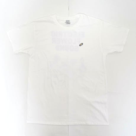 「レコードワッペン半袖Tシャツ（ELECTRIC FLOWER）」 ホワイト S/M/L　夏新作　WATERFALL