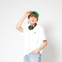 「レコードワッペン半袖Tシャツ（ELECTRIC FLOWER）」 ホワイト S/M/L　夏新作　WATERFALL