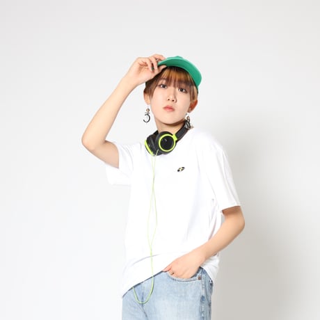 「レコードワッペン半袖Tシャツ（ELECTRIC FLOWER）」 ホワイト S/M/L　夏新作　WATERFALL