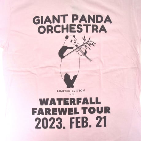 「シャンシャンバイオリン」パンダツアーTシャツ  ライトピンク S/M/L WATERFALLオリジナル商品