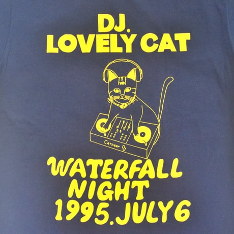 「DJ猫」レコードワッペン猫ツアーTシャツ 2021SS新色ネイビー S/M/L WATERFALL限定商品