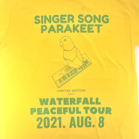 「インコピアノ/シンセサイザー」鳥ツアーTシャツ   2023SS 新色 イエロー S/M/L WATERFALL