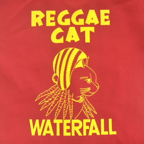 「猫レゲエ」猫ツアートートバック レコードバッグ  レッド　F　 WATERFALLオリジナル限定商品