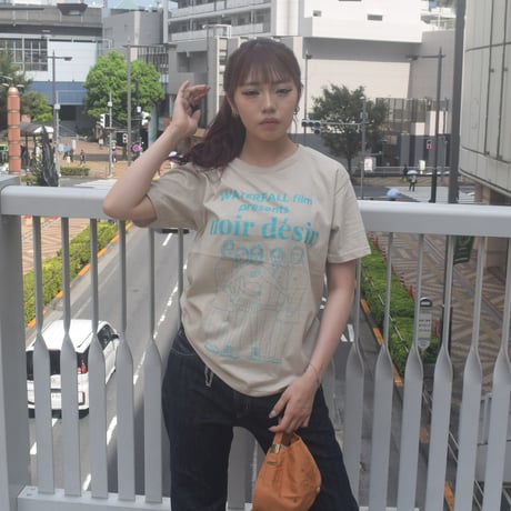 架空の フランス映画『Noir Desir ノワール・デジール』Tシャツ  ベージュ　S/M/L/XL　WATERFALL