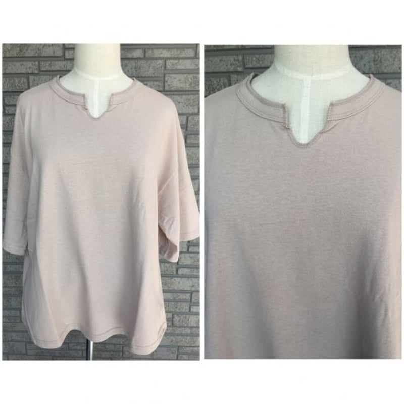 モダンヘンリーネック5分袖Tシャツ | amie 