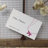 幸せ名刺箔_縁を結ぶリボンのネックレス Ribbon ハーフエアコットン 高級箔押名刺【50枚/1set】制作・印刷代込　恋愛、家族や友人、人間関係など、心の結びつきを深めてくれるリボン