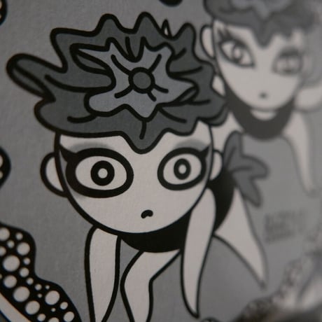 Akiko Miura+86B210",Mandala-esque"オリジナルイラストプリント Akiko Miura "To Live" Oliginal ilustration print