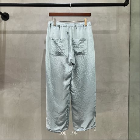 2407801 サテン裾ドロストパンツ
