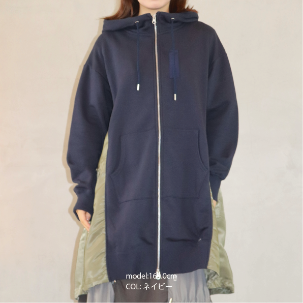 2305110 裏毛MA-1ロングパーカー | ETOILeSIGNE