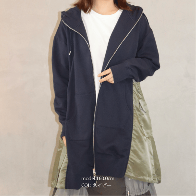 2305110 裏毛MA-1ロングパーカー | ETOILeSIGNE