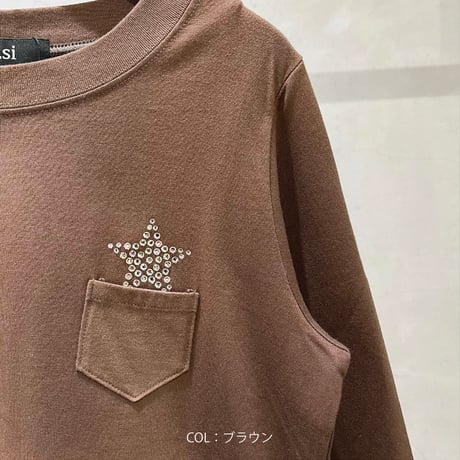 2407109星ｸﾘｽﾀﾙクルーネックロンT