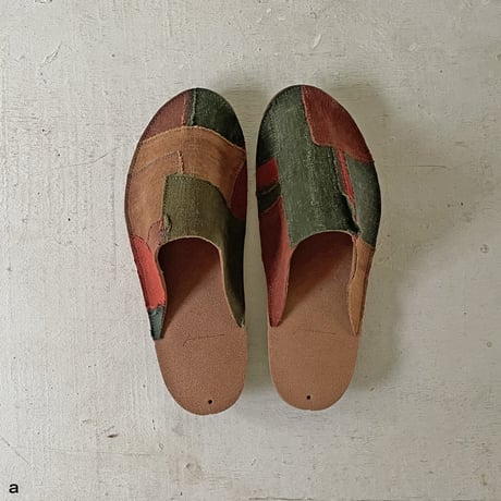 継ぎ接ぎ端布のルームシューズ　L / M