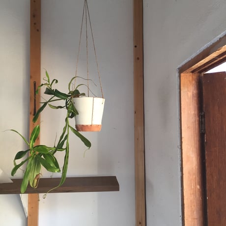 Hanging Planter Pot   (Natural/White)