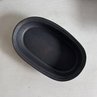 耐熱楕円グラタン皿　黒（ツヤなし）
