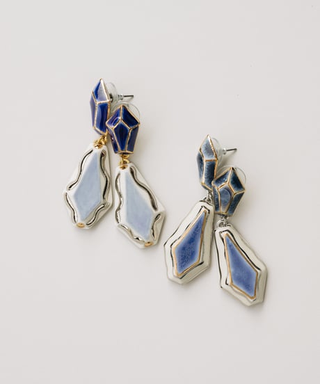 chaso chimi 二連しずく型パールコラージュピアス chaso chimi 二連しずく型パールコラージュピアス