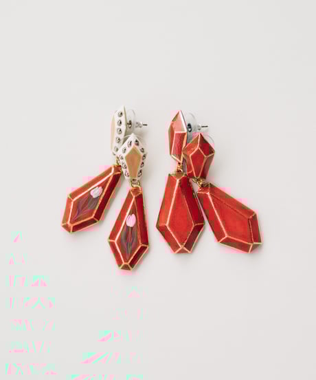 chaso chimi 二連しずく型パールコラージュピアス chaso chimi 二連しずく型パールコラージュピアス