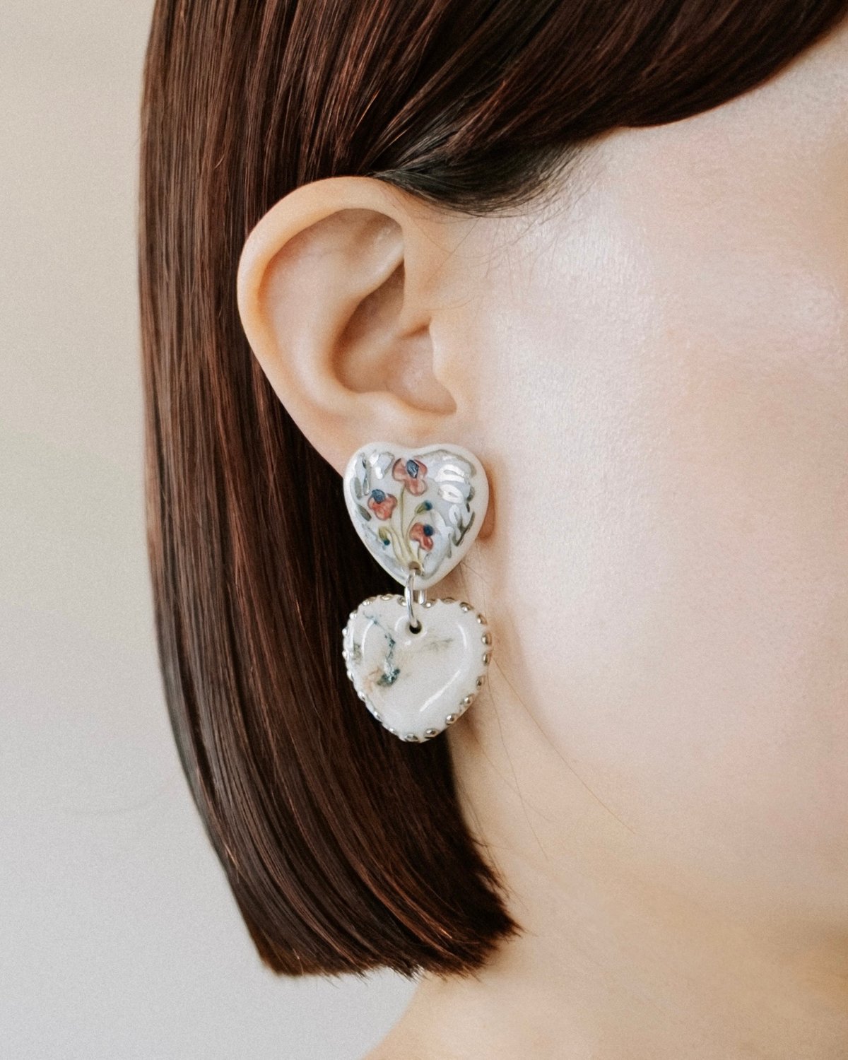 chasochimi ハート型 ピアス 2連スライスハート【ピアス/イヤリング】 | chasochimi