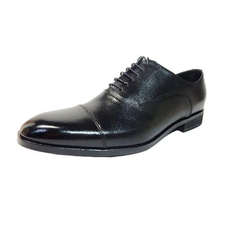 PARASHOE 本革 内羽根ストレートチップ シークレットヒールアップ（身長＋4.5cm）ビジネスシューズ 黒 3E（EEE）【マッケイ製法・革靴・紳士靴・日本製】 (PS-H1110-BLK)
