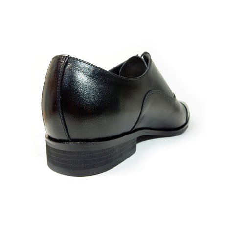PARASHOE 本革 内羽根ストレートチップ シークレットヒールアップ（身長＋4.5cm）ビジネスシューズ 黒 3E（EEE）【マッケイ製法・革靴・紳士靴・日本製】 (PS-H1110-BLK)