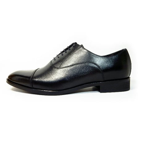 PARASHOE 本革 内羽根ストレートチップ シークレットヒールアップ（身長＋4.5cm）ビジネスシューズ 黒 3E（EEE）【マッケイ製法・革靴・紳士靴・日本製】 (PS-H1110-BLK)