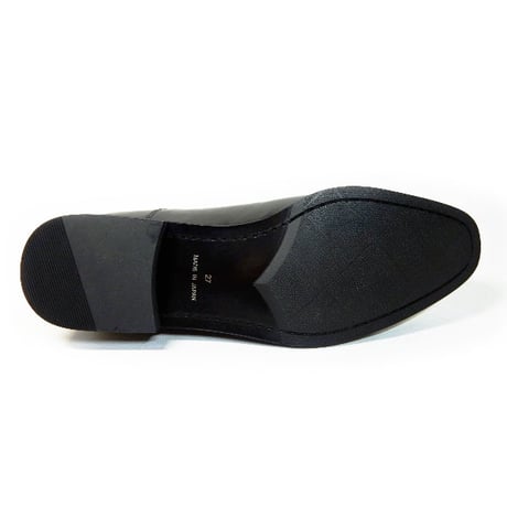 PARASHOE 本革 内羽根ストレートチップ シークレットヒールアップ（身長＋4.5cm）ビジネスシューズ 黒 3E（EEE）【マッケイ製法・革靴・紳士靴・日本製】 (PS-H1110-BLK)
