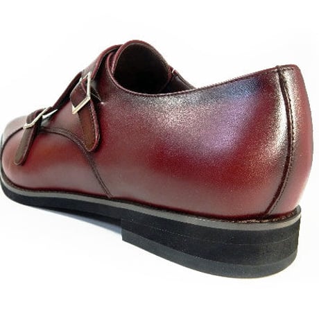 PARASHOE 本革 ダブルモンクストラップ ビジネスシューズ ワイン 4E 27.5cm、28cm、28.5cm、29cm、29.5cm、30cm、31cm、32cm（PS1808-WIN）