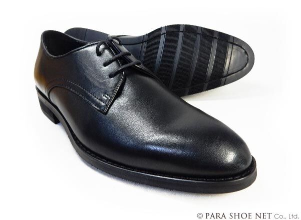 PARASHOE 本革 プレーントゥ ビジネスシューズ 黒 3E（EEE）22cm