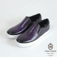 MON MODEL 本革 プレーントゥ ビジネスシューズ 手染めアンティーク濃