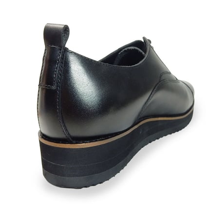 PARASHOE 本革 内羽根ストレートチップ 厚底ビジネスシューズ（ビジネススニーカー・ドレススニーカー）3E 黒【ビジカジ革靴／大きいサイズ・小さいサイズ対応】(PS-1822-BLK)