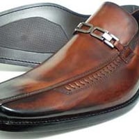 ANTONIO DUCATI 革底 ビットローファー ビジネスシューズ アンティーク茶色 ワイズ3E 27.5cm、28cm、29cm、30cm【3314br-K】