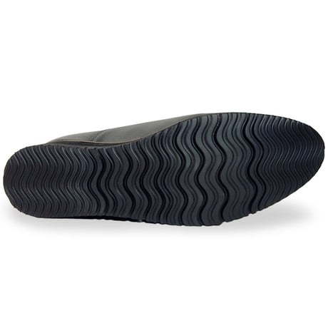 PARASHOE 本革 内羽根ストレートチップ 厚底ビジネスシューズ（ビジネススニーカー・ドレススニーカー）3E 黒【ビジカジ革靴／大きいサイズ・小さいサイズ対応】(PS-1822-BLK)