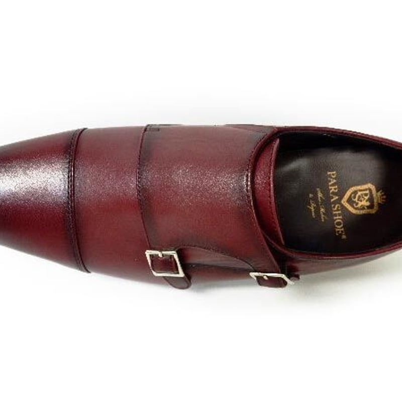 PARASHOE 本革 ダブルモンクストラップ シークレットヒールアップ