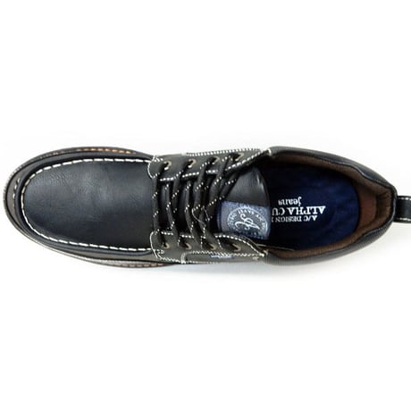 ALPHA CUBIC jeans Uモカ カジュアルシューズ ブラック（黒）ワイズ3E（EEE）28cm、29cm、30cm【大きいサイズ（ビッグサイズ）メンズ紳士靴】 (ACJ0410-BLK)
