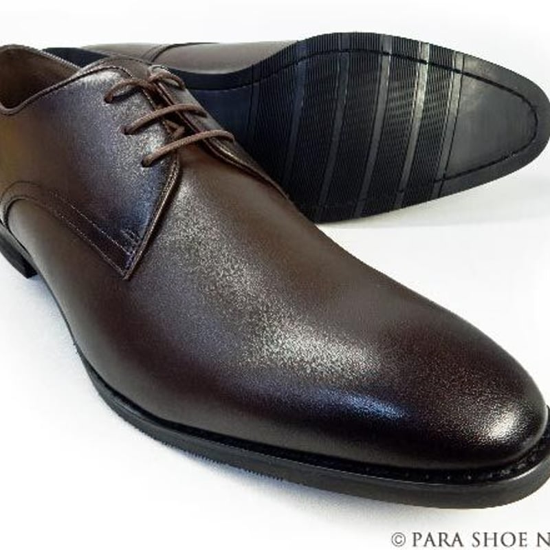PARASHOE 本革プレーントゥ ビジネスシューズ 濃茶 4E 27.5cm、28cm、28 PARASHOE 本革プレーントゥ ビジネスシューズ 濃茶 4E 27.5cm、28cm、28