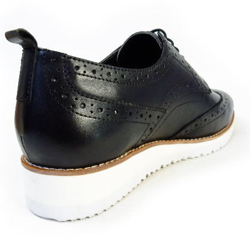 PARASHOE 本革 ウィングチップ ビジネスカジュアルシューズ 厚底白