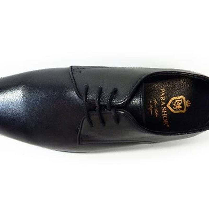 PARASHOE 本革 プレーントゥ ビジネスシューズ 黒 3E（EEE）22cm