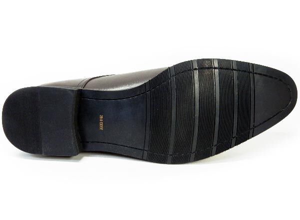 PARASHOE 本革プレーントゥ ビジネスシューズ 濃茶 4E 27.5cm
